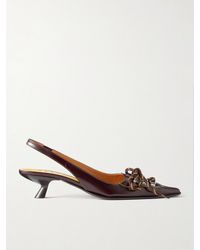 Marni - Lace-Up Leather Slingback Pumps - Lyst