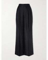 Lisa Yang - Pleated Silk-Twill Wide-Leg Pants - Lyst