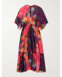 Eres - Boreale Infinie Tiered Printed Silk-Crepon Midi Dress - Lyst