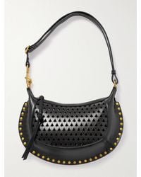 Isabel Marant - Oskan Moon Studded Laser-Cut Leather Shoulder Bag - Lyst