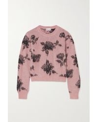 RED Valentino Cropped Jacquard-knit Jumper - Pink