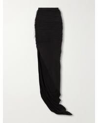Rick Owens - Drkshdw Ruched Cotton-Jersey Maxi Skirt - Lyst