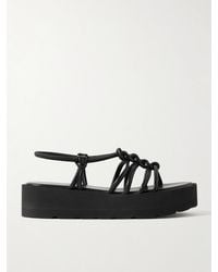 Gianvito Rossi - Sandales Plates-Formes En Cuir À Nœuds Hebe 45 - Lyst