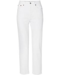 RE/DONE Originals Stove Pipe High-rise Straight-leg Jeans - White