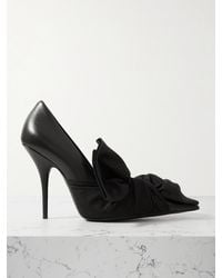 Balenciaga - Poplin-Trimmed Leather Pumps - Lyst