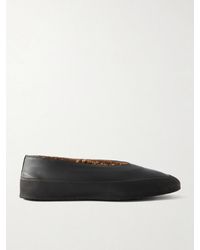Le Monde Beryl - Apres Ski Rubber-Trimmed Leather Ballet Flats - Lyst
