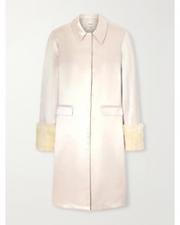 Posse - Chester Plush-Trimmed Cotton And Silk-Blend Satin Coat - Lyst