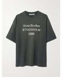 Acne Studios - Printed Distressed Organic Cotton-Jersey T-Shirt - Lyst
