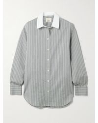Isabel Marant - Fabrilane Striped Cotton And Silk-Blend Twill Shirt - Lyst