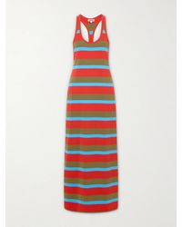 STAUD - Encino Striped Cotton-Blend Maxi Dress - Lyst