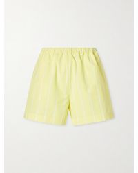 Lido - Striped Cotton-Poplin Shorts - Lyst