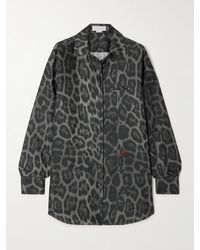 Stella McCartney - Oversized Leopard-Print Organic Silk-Satin Shirt - Lyst