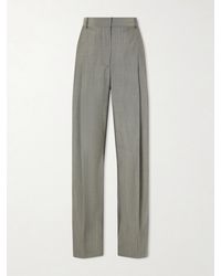 Stella McCartney - Pleated Wool-Blend Straight-Leg Pants - Lyst