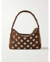 KHAITE - Elena Small Studded Suede Shoulder Bag - Lyst