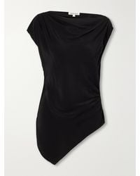 Veronica Beard - Yvonne Asymmetric Gathered Crepe De Chine Blouse - Lyst