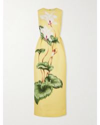 Oscar de la Renta - Printed Faille Gown - Lyst