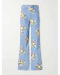 Veronica Beard - Taylor Floral-Print High-Rise Wide-Leg Jeans - Lyst