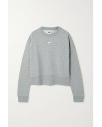 Nike Cotton-blend Jersey Sweatshirt - Grey
