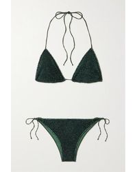 Oséree Lumière Triangel-bikini Aus Stretch-lurex® - Grün