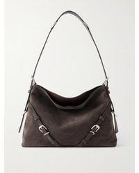 Givenchy - Voyou Medium Buckled Suede Shoulder Bag - Lyst