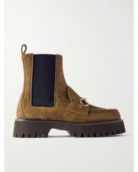 Gucci - Chelsea Boots Aus Veloursleder Mit „Horsebit“-Detail - Lyst