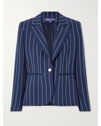 Ralph Lauren - Aaiden Striped Linen And Cotton-Blend Jacket - Lyst