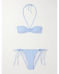 Lisa Marie Fernandez - Gathered Crepe Halterneck Bikini - Lyst