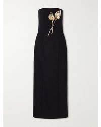 Carolina Herrera - Strapless Embellished Wool-Blend Gown - Lyst