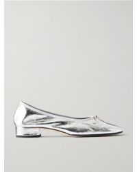 Aeyde - Onda Bow-Detailed Crinkled Metallic Leather Pumps - Lyst