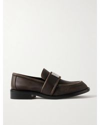 Acne Studios - Loafers Aus Vorgewaschenem Leder Mit Verzierung - Lyst