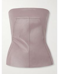Rick Owens - Strapless Coated-Denim Bustier Top - Lyst