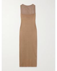 KHAITE - Ruslan Fringed Knitted Maxi Dress - Lyst