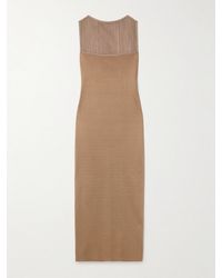 KHAITE - Ruslan Fringed Knitted Maxi Dress - Lyst