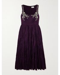 Erdem - Embellished Sequined Satin Midi Dress - Lyst