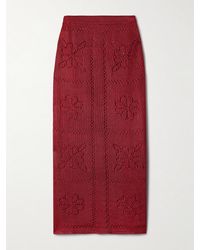 Calle Del Mar - Pointelle-Knit Midi Skirt - Lyst