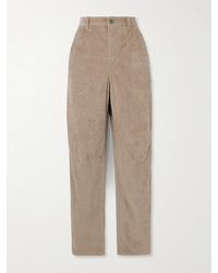 Brunello Cucinelli - Striped Cotton-Blend Corduroy Straight-Leg Pants - Lyst