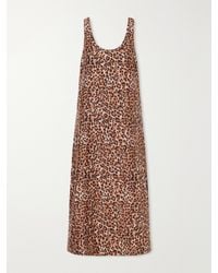 Alix Of Bohemia - Daph Leopard-Print Silk-Crepe De Chine Midi Dress - Lyst