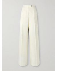 McQueen - Hose Mit Weitem Bein Aus Woll-Twill Mit Bügelfalten - Lyst