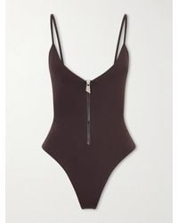 The Attico - Half-Zip One-Piece Swimsuit - Lyst