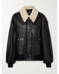 KHAITE - Shellar Shearling-Trimmed Leather Jacket - Lyst