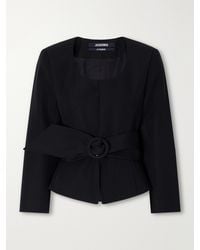 Jacquemus - La Veste Miami Belted Wool-Crepe Blazer - Lyst