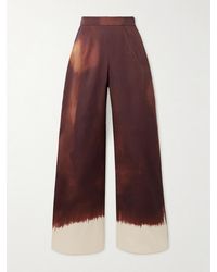 ‎Dima Ayad - Tie-Dyed Satin-Twill Wide-Leg Pants - Lyst
