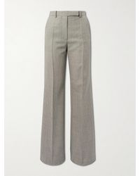Valentino Garavani - Houndstooth Wool And Mohair-Blend Wide-Leg Pants - Lyst