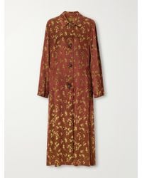 Dries Van Noten - Floral-Jacquard Satin Coat - Lyst