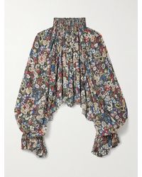 KHAITE - Durer Printed Silk-Chiffon Blouse - Lyst