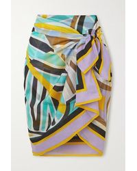 Emilio Pucci Pareo Aus Bedrucktem Baumwoll-voile - Gelb