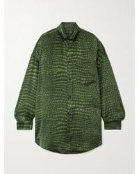 Balenciaga - Cocoon Oversized Printed Silk-Satin Shirt - Lyst