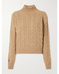 Polo Ralph Lauren - Cable-Knit Wool And Cashmere-Blend Turtleneck Sweater - Lyst