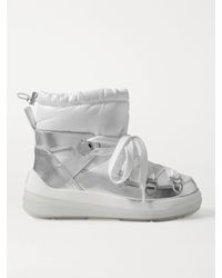 Moncler - Insolux Metallic Leather And Padded Shell Ankle Boots - Lyst