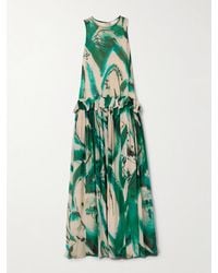 Ulla Johnson - Lee Krasner Helen Ruffled Printed Silk-Georgette Gown - Lyst